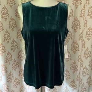 Chico's dark teal Velvet Sleeveless Top M NWT